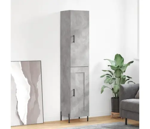 Kõrge Kapp, Betoonhall, 34,5X34X180 cm Tehispuit