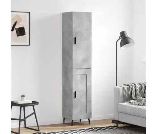 Augstais Skapītis, Pelēks, 34,5X34X180 Cm, Inženierijas Koks Vidaxl