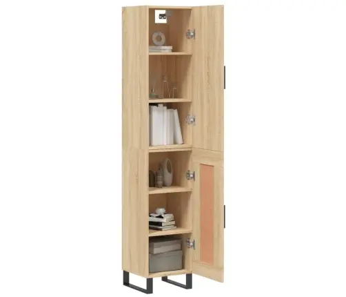 Augstais Skapītis, Ozolkoka, 34,5X34X180 Cm, Inženierijas Koks Vidaxl