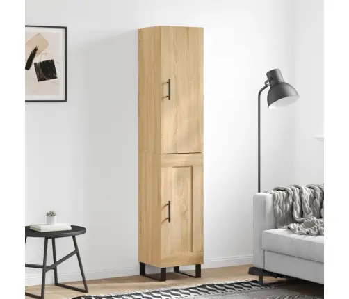 Augstais Skapītis, Ozolkoka, 34,5X34X180 Cm, Inženierijas Koks Vidaxl