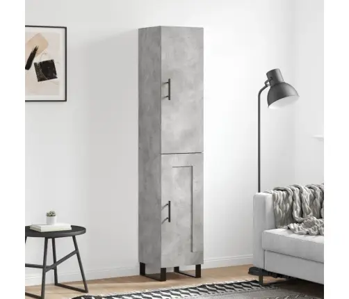 Augstais Skapītis, Pelēks, 34,5X34X180 Cm, Inženierijas Koks Vidaxl