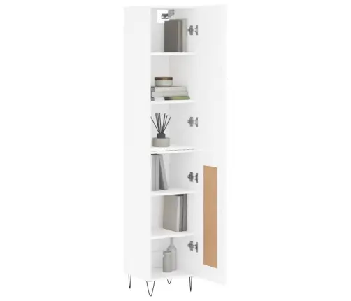 Kõrge Kapp, Valge , 34,5X34X180 cm Tehispuit