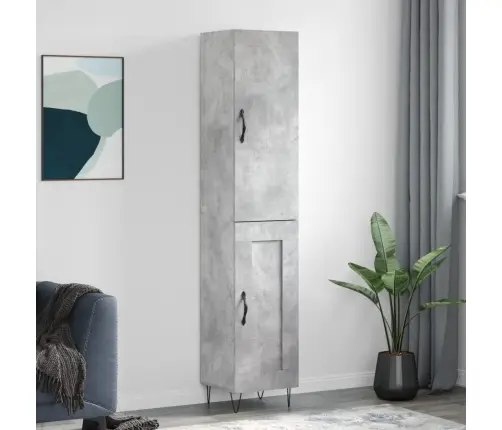 Kõrge Kapp, Betoonhall, 34,5X34X180 cm Tehispuit