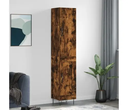 Augstais Skapītis, Ozolkoka, 34,5X34X180 Cm, Inženierijas Koks Vidaxl