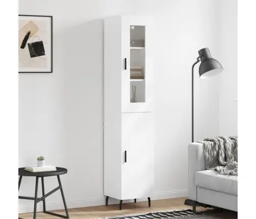 Augstais Skapītis, Balts, 34,5X34X180 Cm, Inženierijas Koks Vidaxl