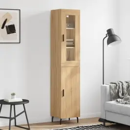 Augstais Skapītis, Ozolkoka, 34,5X34X180 Cm, Inženierijas Koks Vidaxl