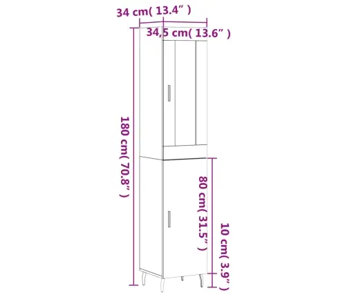 Komoda, Betono Pilkos Spalvos, 34,5X34X180cm Apdirbta Mediena Komoda, Betono Pilkos Spalvos, 34,5X34X180cm Apdirbta Mediena