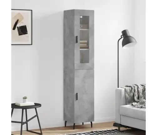 Komoda, Betono Pilkos Spalvos, 34,5X34X180cm Apdirbta Mediena Komoda, Betono Pilkos Spalvos, 34,5X34X180cm Apdirbta Mediena