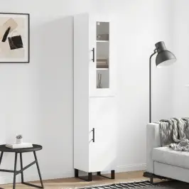 Komoda, Baltos Spalvos, 34,5X34X180cm Apdirbta Mediena