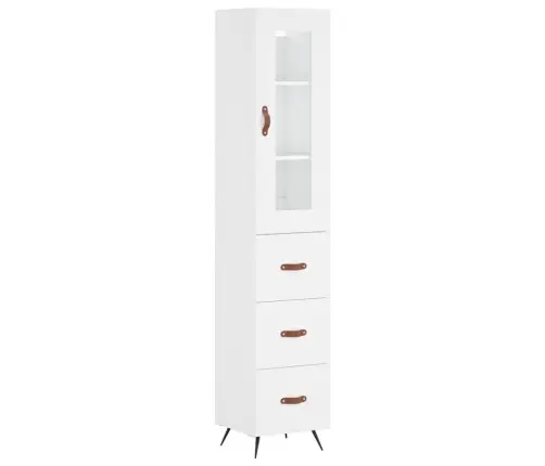 Augstais Skapītis, Balts, 34,5X34X180 Cm, Inženierijas Koks Vidaxl