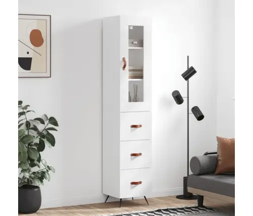 Augstais Skapītis, Balts, 34,5X34X180 Cm, Inženierijas Koks Vidaxl