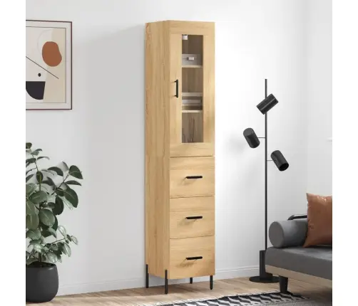 Kõrge Kapp, Sonoma Tamm, 34,5 X 34 X 180 cm Tehispuit