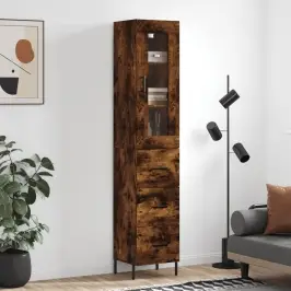 Augstais Skapītis, Ozolkoka, 34,5X34X180 Cm, Inženierijas Koks Vidaxl