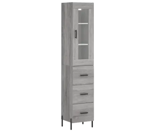 Augstais Skapītis, Pelēks, 34,5X34X180 Cm, Inženierijas Koks Vidaxl Augstais Skapītis, Pelēks, 34,5X34X180 Cm, Inženierijas Koks Vidaxl