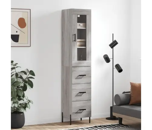 Augstais Skapītis, Pelēks, 34,5X34X180 Cm, Inženierijas Koks Vidaxl Augstais Skapītis, Pelēks, 34,5X34X180 Cm, Inženierijas Koks Vidaxl
