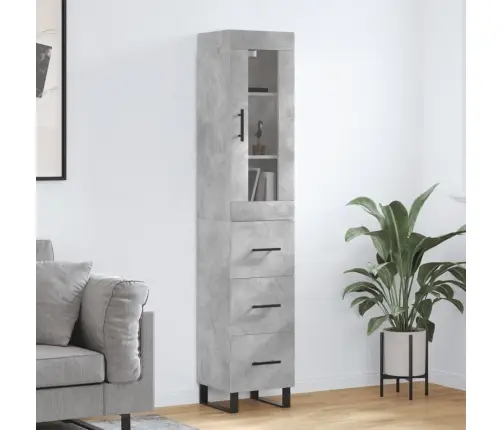 Augstais Skapītis, Pelēks, 34,5X34X180 Cm, Inženierijas Koks Vidaxl Augstais Skapītis, Pelēks, 34,5X34X180 Cm, Inženierijas Koks Vidaxl