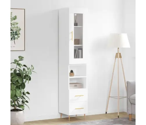 Kõrge Kapp, Valge , 34,5X34X180 cm Tehispuit