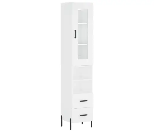 Augstais Skapītis, Balts, 34,5X34X180 Cm, Inženierijas Koks Vidaxl