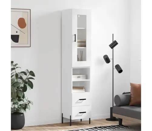 Augstais Skapītis, Balts, 34,5X34X180 Cm, Inženierijas Koks Vidaxl