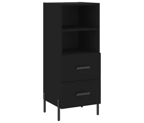Augstais Skapītis, Melns, 34,5X34X180 Cm, Inženierijas Koks Vidaxl