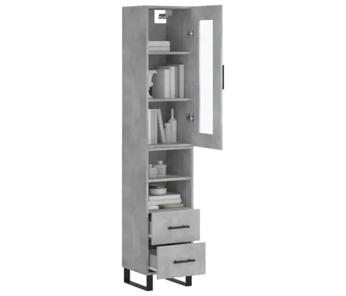 Kõrge Kapp, Betoonhall, 34,5X34X180 cm Tehispuit