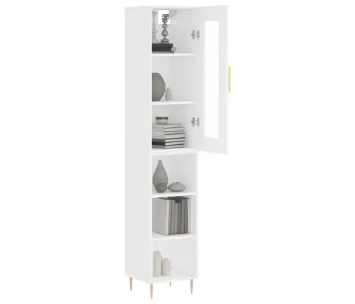 Komoda, Baltos Spalvos, 34,5X34X180cm Apdirbta Mediena