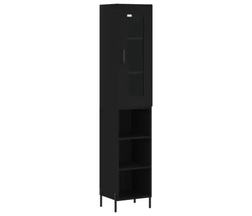 Augstais Skapītis, Melns, 34,5X34X180 Cm, Inženierijas Koks Vidaxl