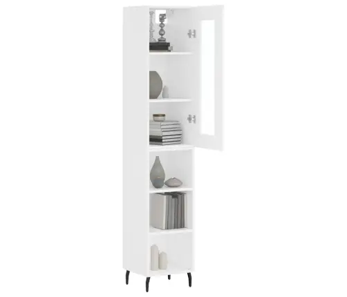 Augstais Skapītis, Balts, 34,5X34X180 Cm, Inženierijas Koks Vidaxl