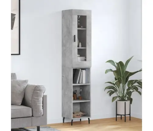 Komoda, Betono Pilkos Spalvos, 34,5X34X180cm Apdirbta Mediena Komoda, Betono Pilkos Spalvos, 34,5X34X180cm Apdirbta Mediena