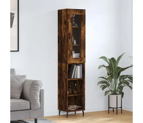 Augstais Skapītis, Ozolkoka, 34,5X34X180 Cm, Inženierijas Koks Vidaxl