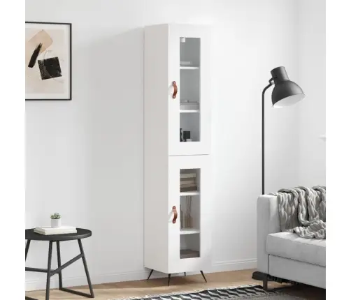 Augstais Skapītis, Balts, 34,5X34X180 Cm, Inženierijas Koks Vidaxl