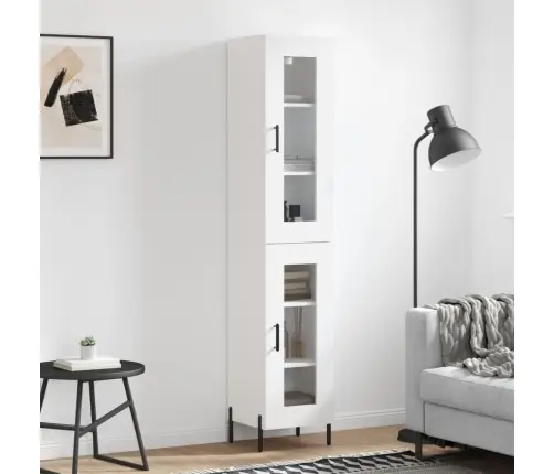 Augstais Skapītis, Balts, 34,5X34X180 Cm, Inženierijas Koks Vidaxl