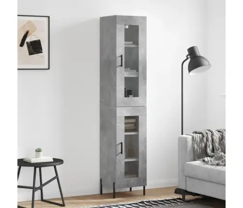 Kõrge Kapp, Betoonhall, 34,5X34X180 cm Tehispuit