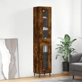 Kõrge Kapp, Suitsutatud Tamm, 34,5X34X180 cm Tehispuit