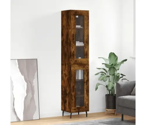 Kõrge Kapp, Suitsutatud Tamm, 34,5X34X180 cm Tehispuit