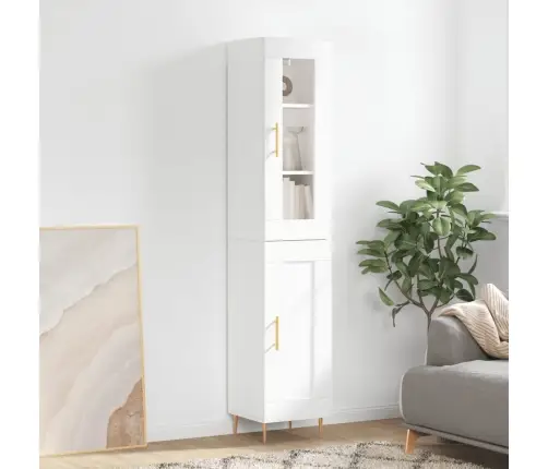 Augstais Skapītis, Balts, 34,5X34X180 Cm, Inženierijas Koks Vidaxl