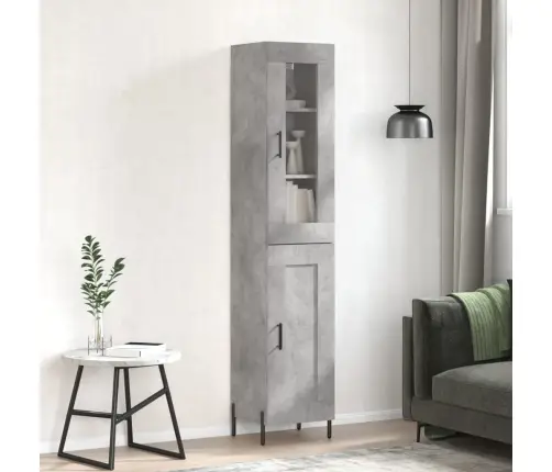 Augstais Skapītis, Pelēks, 34,5X34X180 Cm, Inženierijas Koks Vidaxl