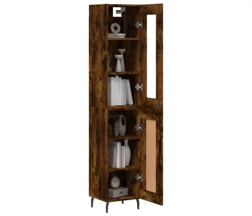 Kõrge Kapp, Suitsutatud Tamm, 34,5X34X180 cm Tehispuit