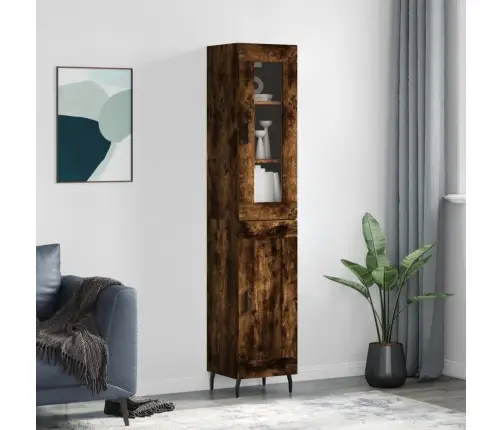 Kõrge Kapp, Suitsutatud Tamm, 34,5X34X180 cm Tehispuit