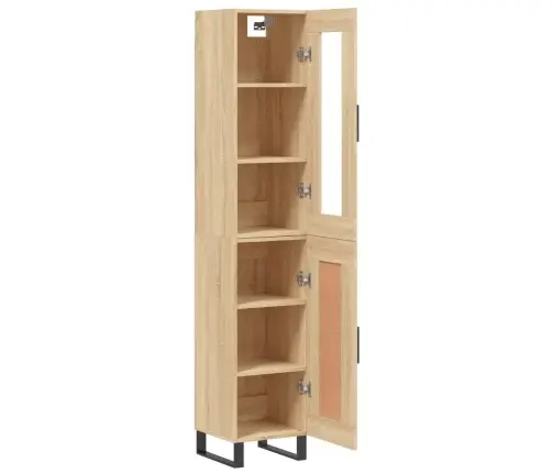 Komoda, Sonoma Ąžuolo Spalvos, 34,5X34X180cm Apdirbta Mediena