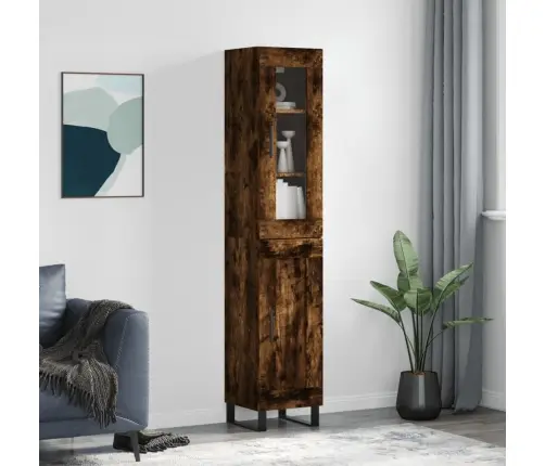 Augstais Skapītis, Ozolkoka, 34,5X34X180 Cm, Inženierijas Koks Vidaxl