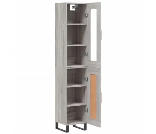 Kõrge Kapp, Hall Sonoma Tamm, 34,5X34X180 cm Tehispuit