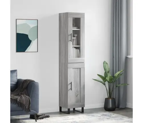 Kõrge Kapp, Hall Sonoma Tamm, 34,5X34X180 cm Tehispuit