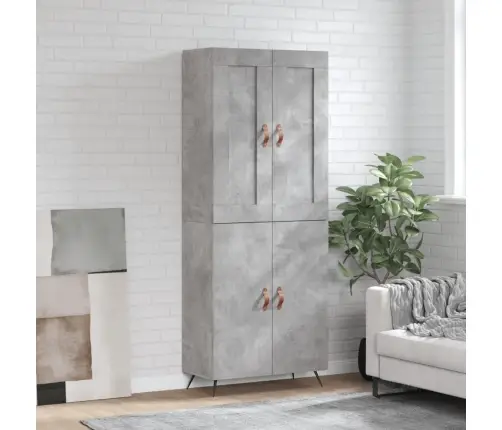 Augstais Skapis, Pelēks, 69,5X34X180 Cm, Inženierijas Koks Vidaxl