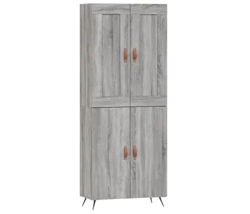 Augstais Skapis, Pelēks, 69,5X34X180 Cm, Inženierijas Koks Vidaxl