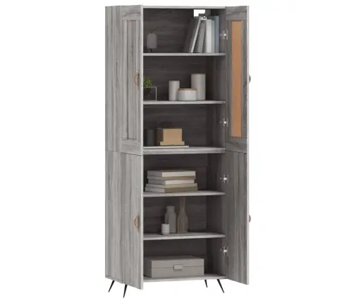 Augstais Skapis, Pelēks, 69,5X34X180 Cm, Inženierijas Koks Vidaxl