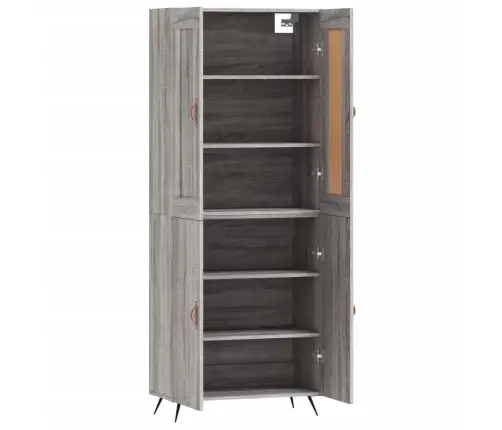 Augstais Skapis, Pelēks, 69,5X34X180 Cm, Inženierijas Koks Vidaxl