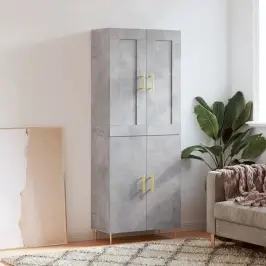 Komoda, Betono Pilkos Spalvos, 69,5X34X180cm Apdirbta Mediena