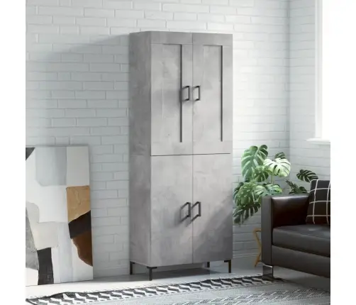 Augstais Skapis, Pelēks, 69,5X34X180 Cm, Inženierijas Koks Vidaxl