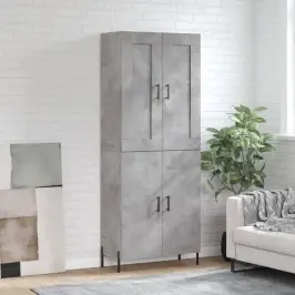 Komoda, Betono Pilkos Spalvos, 69,5X34X180cm Apdirbta Mediena